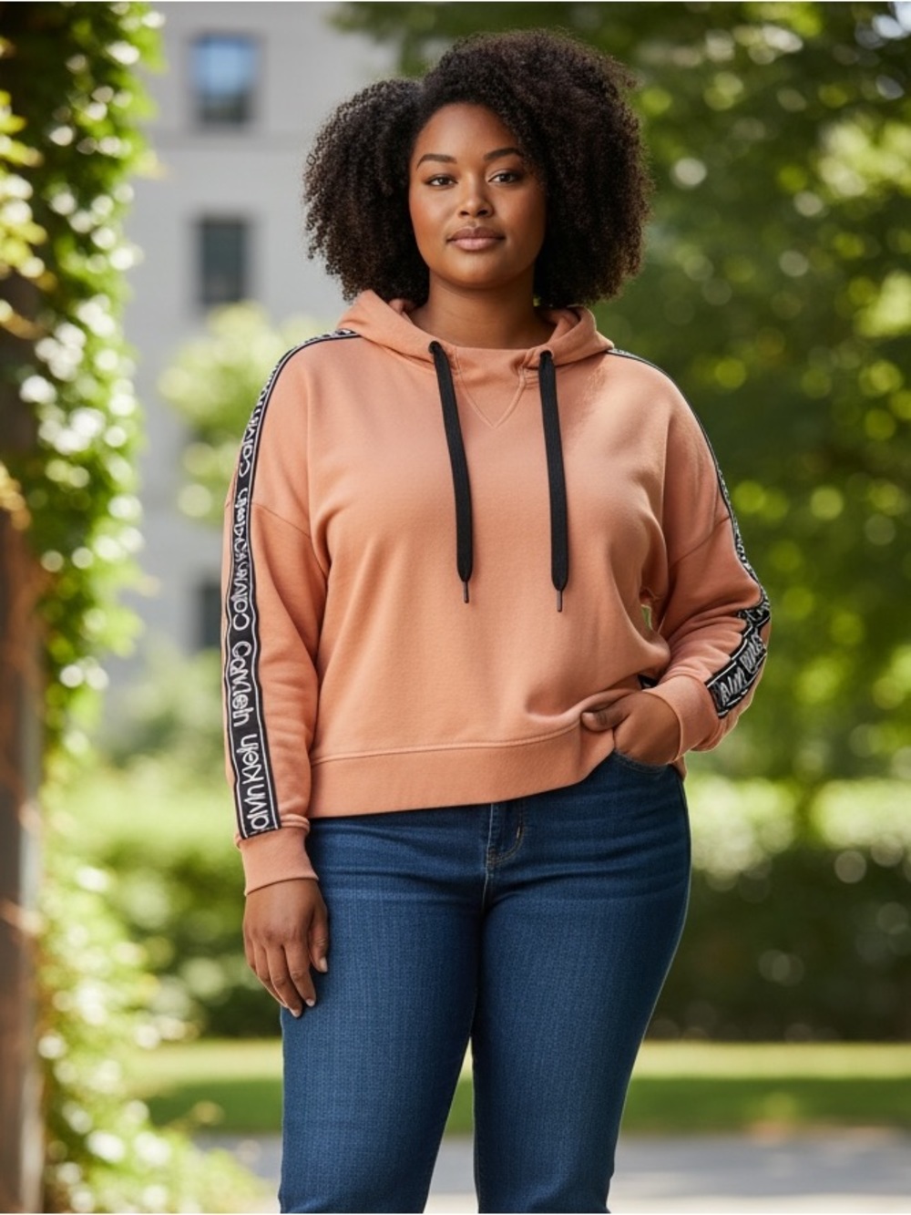 Calvin Klein Women’s Rust Sweatshirt Size XXL Slight Crop Cotton Blend